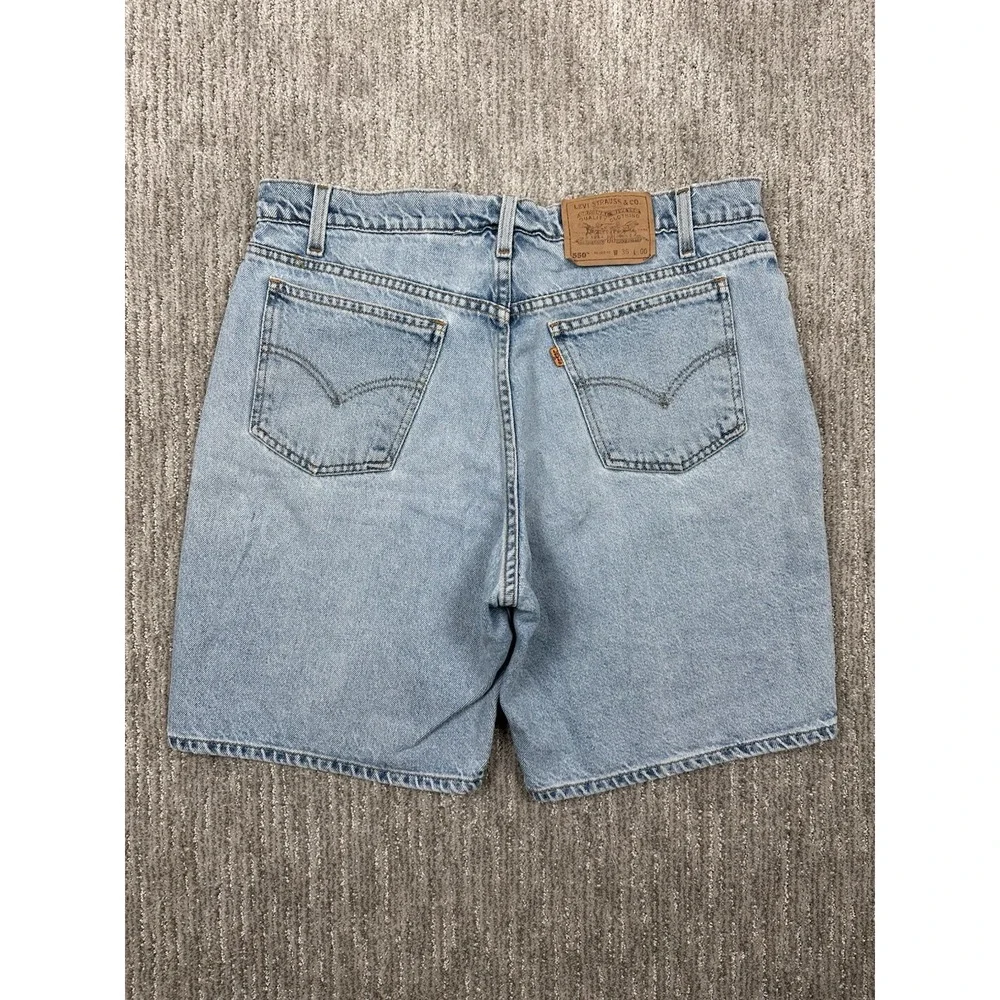 Levi's 550 Denim Shorts Mens 36 Light Blue Vintage Orange Tab Relaxed Fit 90s
